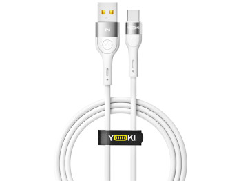 Кабель Yoki Extra, USB-A — Type-C, 3A, 1,2м Белый