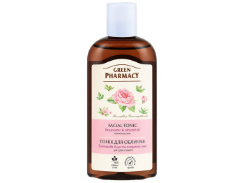 Тонік для обличчя Green Pharmacy, з рожевою водою та мигдалем, 200мл