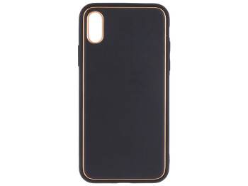 Чехол Leather Gold with Frame without Logo для iPhone X/Xs Цвет 1, Black