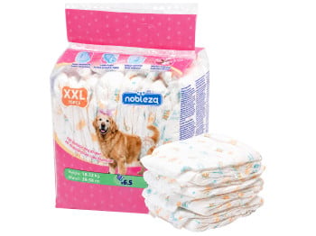 Підгузки для собак Nobleza, розмір XXL, 60×37см, 18-32  кг, 10шт (ціна за упаковку)
