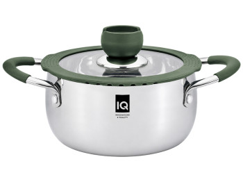 Кастрюля  Iq Be Trendy, из нержавеющей стали, с крышкой, 24 см, 6,1 л