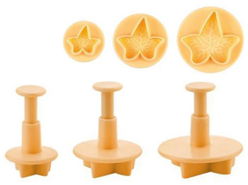 Формочки с поршнем DELICIA DECO листьев плюща (цена за набор 3шт) 50033