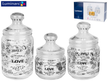 Набор банок Luminarc Club Love Pasta 3 предмета (500мл, 750мл, 1л) 74207