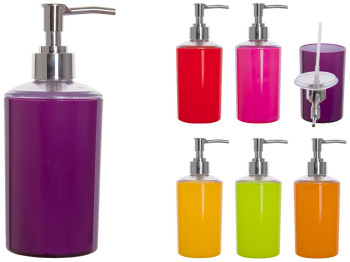 Дозатор для жидкого мыла акриловый 7,2х7,2х18см 300мл 12205