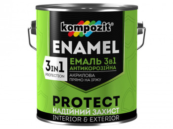 Эмаль антикоррозионная 3в1 PROTECT, Белая (RAL 9016) 2,7кг