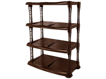 Полка для обуви R plastic Люкс, коричневая, 4 секции, 16401