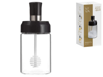 Банка для меда Viva Daily, 250мл, с ложкой для меда, в уп., 6900068706545