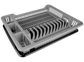 Підставка для посуду одноярусна PlastArt велика металік