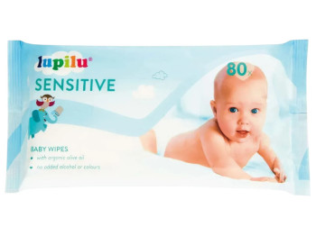 Салфетки влажные детские Lupilu Sensitive, без спирта, гипоаллергенные, 64шт