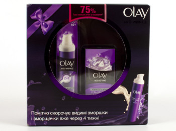 Подарунковий набір Olay "Anti-Wrinkle 2в1" крем денний-сироватка 50л+AD гель для очей 15мл
