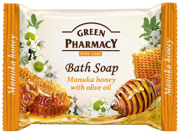 Мыло твердое Green Pharmacy, с экстрактом меда манука и оливковым маслом, 100г
