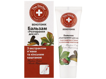 Бальзам для ніг Домашній Лікар, охолодний, гелево-кремовий, з екстрактом п'явки та каштану, 75мл