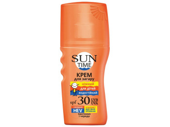 Крем для загара детский Sun Time "Нежный" водостойкий, с пантенолом и чередой, от 3 лет SPF30 150мл