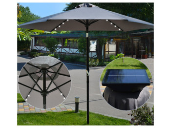 Зонт Stenson Кафе с led-подсветкой, антиветер, 6 спиц 2,7м