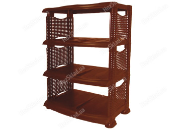 Полка для обуви R plastic Ротанг, коричневая, 4 секции, 18401