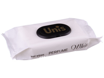 Вологі серветки Unis Perfume White антибактеріальні 48шт з клапаном
