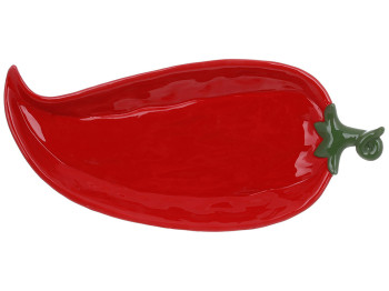 Тарелка керамическая Pepper, 33х15х6см, цвет - красный
