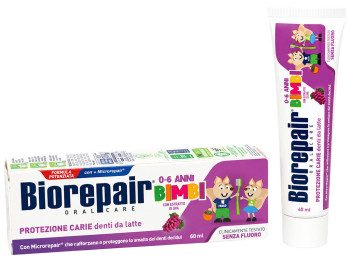 Дитяча зубна паста Biorepair Kids 0-6 з виноградним смаком без фтору, 50 мл