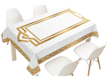 Клеенка-скатерть Fiesta, на тканевой основе, ПВХ, 1,40×1,10м, 20шт, цвет белый (цена за рулон)