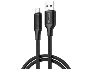 Кабель USB XO-NB265 Type-C, TPU, 3А, 1м, чорний
