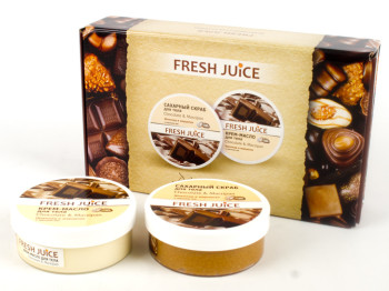 Косметичний набір Fresh juice "Шоколад і марципан" (скраб+крем-масло для тіла)