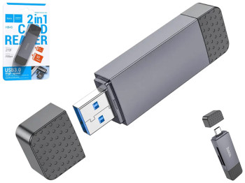 Card Reader Hoco HB45 Spirit 2-in-1 USB/Type-C 3.0 Цвет Серый