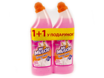 Моющее средство - гель с микрогр. Мистер Мускул "Супер Сила - Цветочный" 1л +1л Бонус!