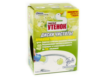 Диск чистоты для унитаза Туалетный утенок "Цитрусовый бриз" 6шт