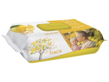 Салфетки влажные детские Sleepy, аромат лимон, без спирта, с клапаном, 120шт
