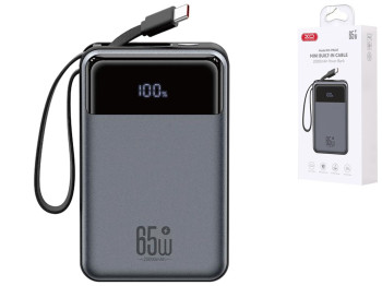 Универсальная мобильная батарея Power Bank XO PR267 65W, 20000mAh, цвет серый