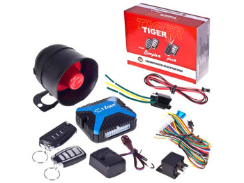 Автосигнализация с выкидным ключом и сиреной Tiger SIMPLE+ односторонняя
