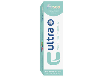 Зубная паста Fesco Ultra Mouth Fresh освежающая без фтора и SLS 100 мл.