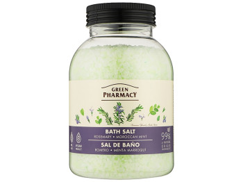 Сіль для ванн Green Pharmacy, морська, з ефірними оліями розмарину та м'яти, 1кг
