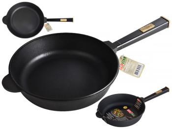 Сковорода чугунная Brizoll "Optima-Black" съемная ручка D26см, 50,2х26,9х6,6см О2660-Р1
