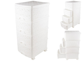 Комод Ажур - люкс (цвет - белый) Efe plastics 47,5х37х91см