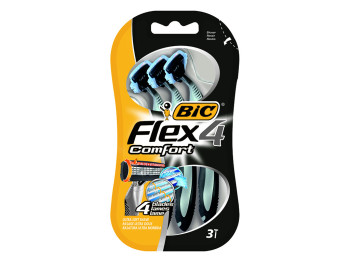 Станки для бритья Bic  Flex 4 Comfort 4 лезвия (цена за набор 3шт)