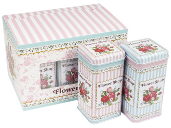 Банки металлические для хранения квадратные 7,5х7,5х14,5см (цена за набор 6 предметов)