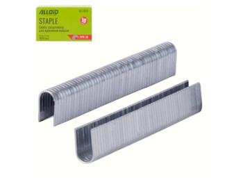 Скобы Alloid Pro, 10 мм х 1.2 мм, тип 28, закалённая сталь, для кабеля, 1000 штук
