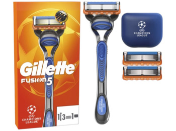 Набор подарочный Gillette Fusion5 Champions League, станок, 3 картриджа, чехол