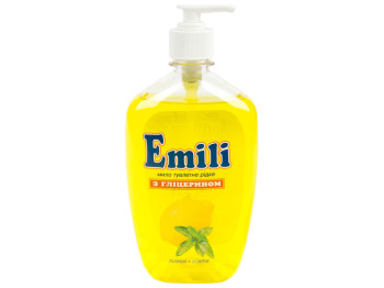 Мыло жидкое с глицерином "Emili" "Лимон + мята" 500гр дозатор