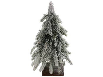 Елка декоративная заснеженная на деревянной подставке, 19см, 122-201