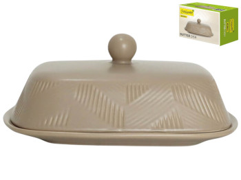 Масленка Maestro Geometry Beige, керамика, 19×13×8см, цвет бежевый