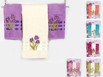 Набір рушників махрових FLOWERS SPRING 100% бавовна (ціна за набір 3шт) Туреччина