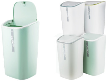 Ведро для мусора с крышкой пластиковое 9л (расцветка ассорти)