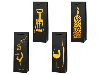 Пакет подарочный бумажный под бутылку Wine Art, 36x13x8см