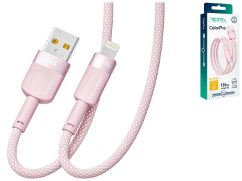 Кабель USB Ridea RC-CP43 ColorPro Lightning 12W 1,2м Цвет Розовый