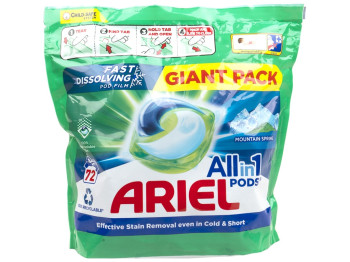 Капсули для прання Ariel Pods Гірське джерело, автомат, 72шт
