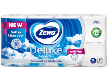 Папір туалетний Zewa Deluxe, 150 листів, 3 шари, целюлоза, 8 рулонів