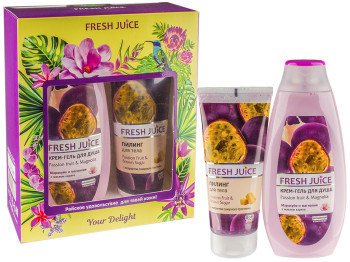 Набір косметичний Fresh juice "Your delight" (пілінг для тіла 200мл+крем-гель для душу 400мл)
