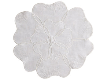 Сервировочная салфетка в форме цветка Petal Light белая, D38см